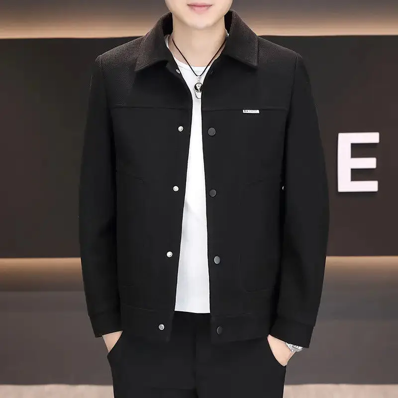 

Мужская модная высококачественная повседневная приталенная куртка для бизнеса, осень 2024, новая, из дышащего полиэстера