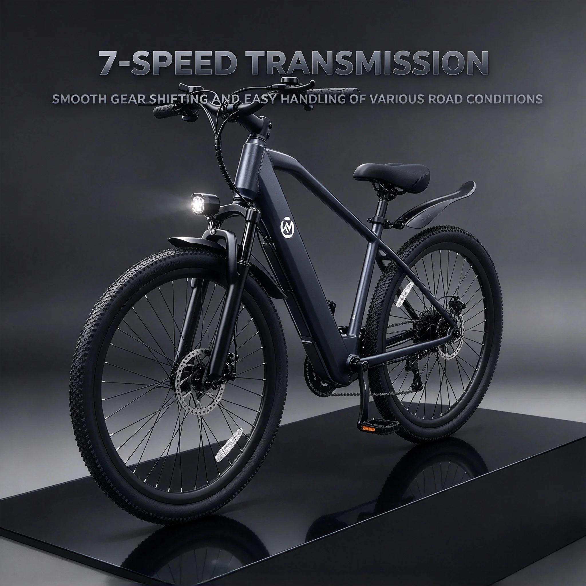 Outdoor electric bicycle for cycling enthusiasts full suspension shock absorption front and rear disc brakes 48V 500W motor 24 inch wheel hub 7 speed thumb shifter long battery life ideal for family LCD best gift for anniversary.