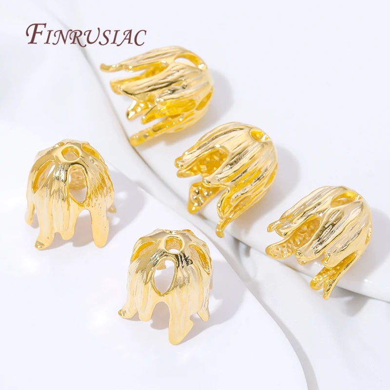 18K Gold Plated Tassel End Caps Wholesale Jewelry Findings,Fringe Bead Caps For Bracelets&Necklaces Making DIY Accessories - view 3