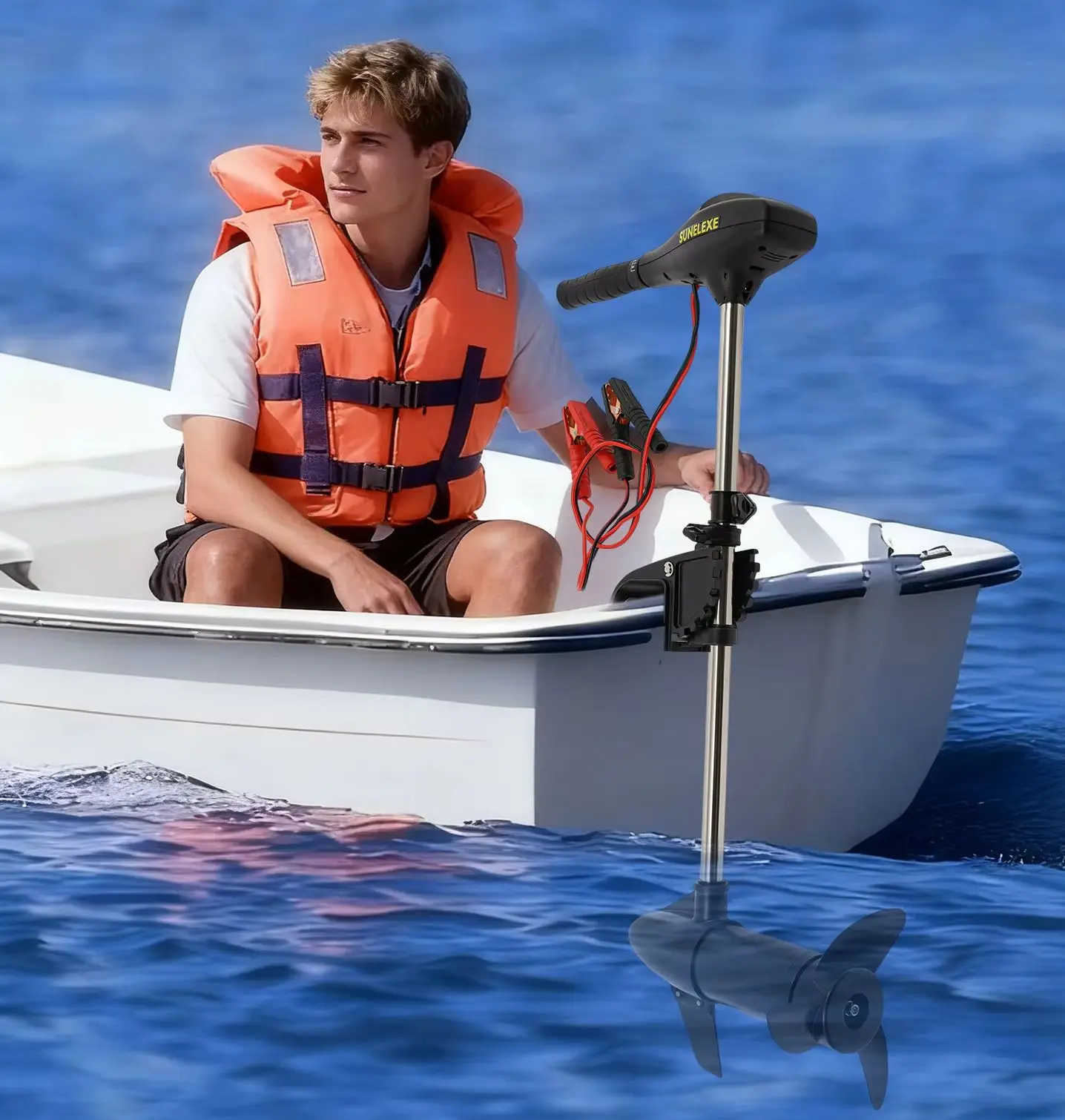 58lbs Electric Outboard Motor Trolling Motor 612W 1700R/min 76cm Shaft  8km/h Speed Brush Motor for Small Watercraft