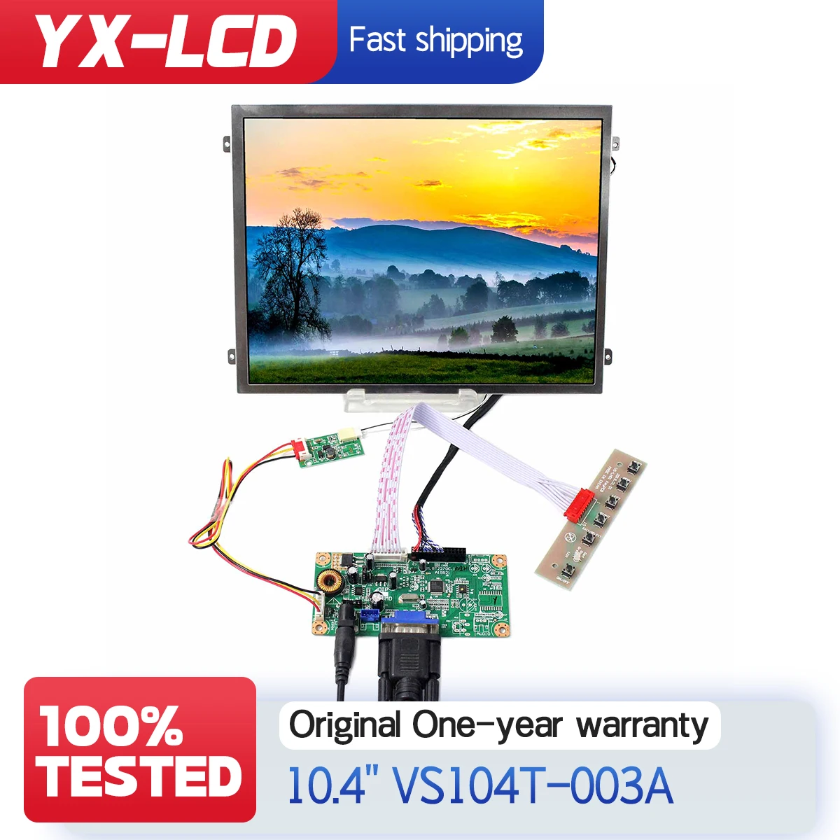 

10.4 inch VS104T-003A 1024x768 IPS LCD Screen Brightness 500nit with H-D USB VGA LCD Controller Board