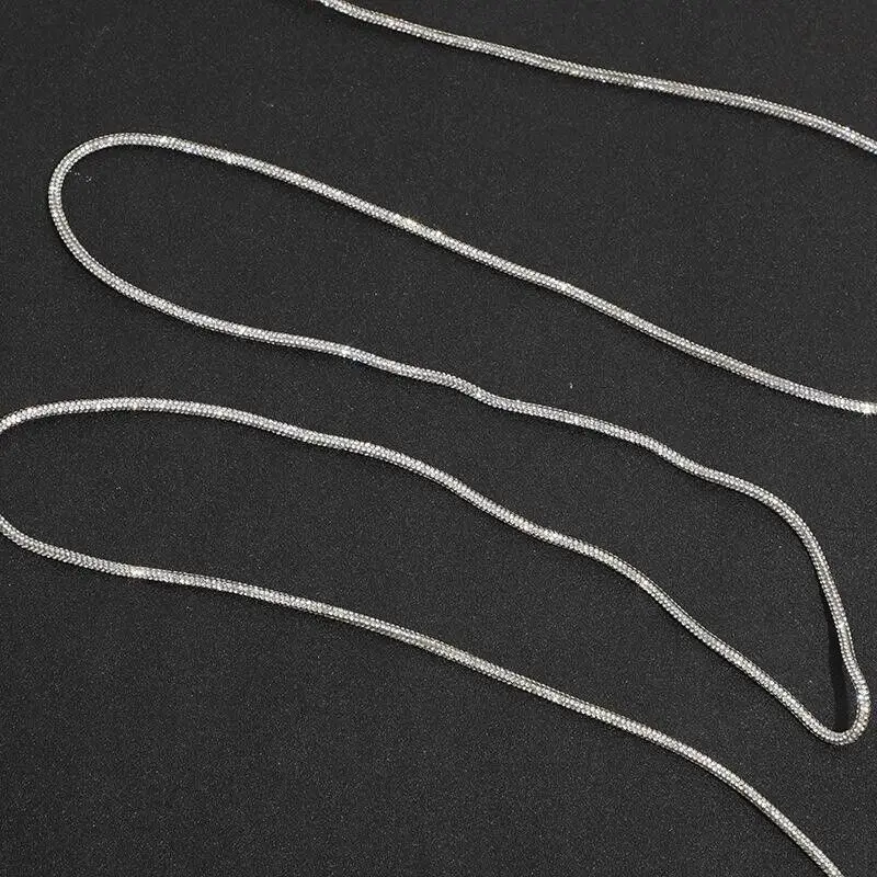 

5/10/20/30/50Yards Rhinestone Rope Glitter 4mm Crystal Cord Trimming Diy Jewelry Bag Hoodies Trouser Replacement Drawstring N ew