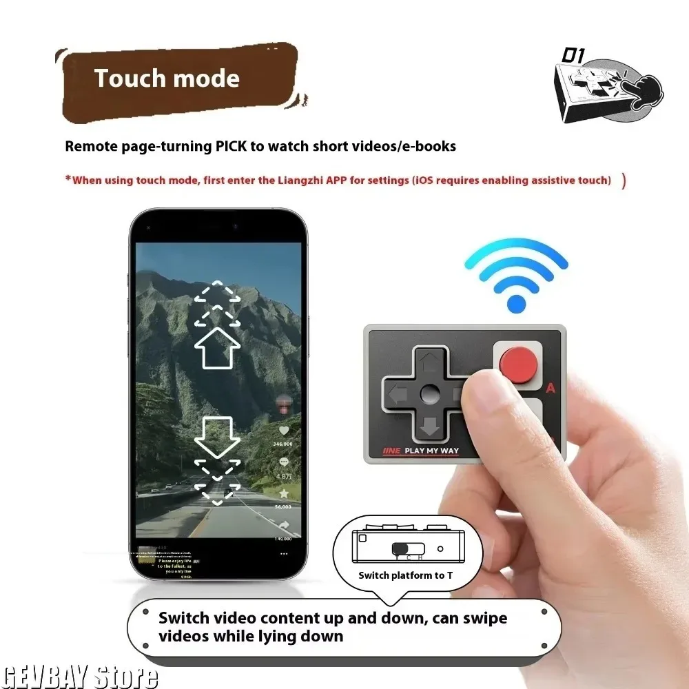 لوحات ألعاب بلوتوث متعددة الوظائف IINE Pocket Mini Controller Joystick Short Video Remote Control مناسبة لهاتف Android IPhone #4