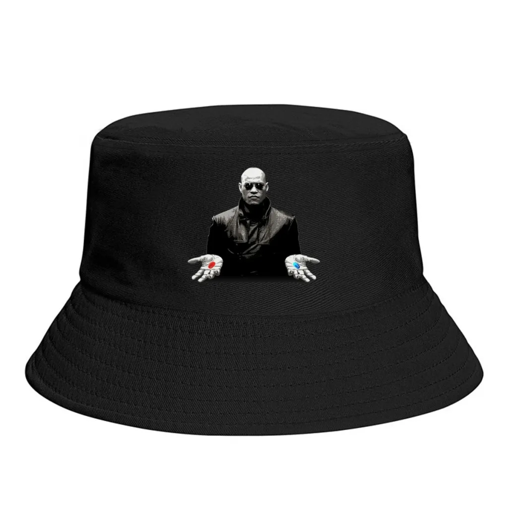 Morpheus Red or Blue Pill The Matrix Unisex Bucket Hat Beach Washable Thick Panama Cap Visor Sun Hats Fisherman Caps