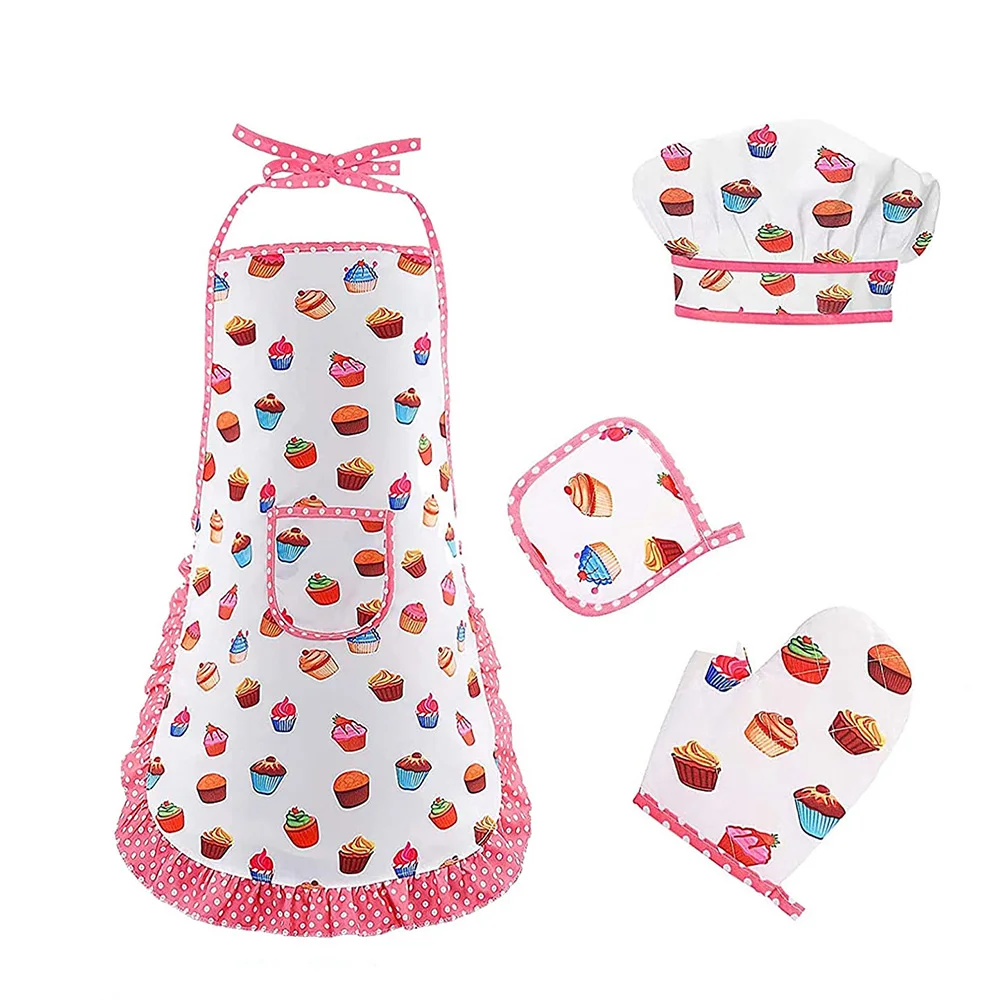 Pretend Play Apron Cooking Tool Model Set Role Play Kitchen Toy Play House Early Education Toys Gifts For Children Kids Girl