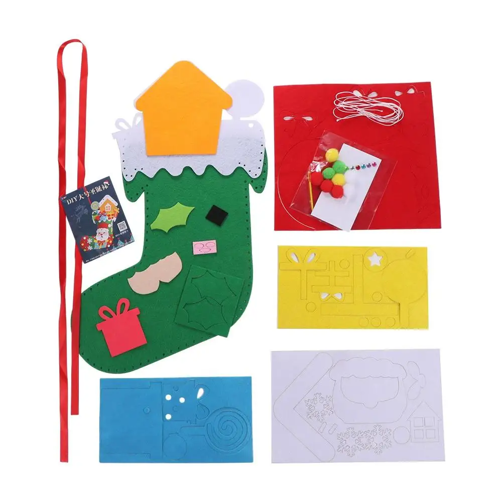 

Non-woven Fabric DIY Christmas Stocking House Decoracion Santa Claus Hangable Christmas Sock Christmas Tree Handmade