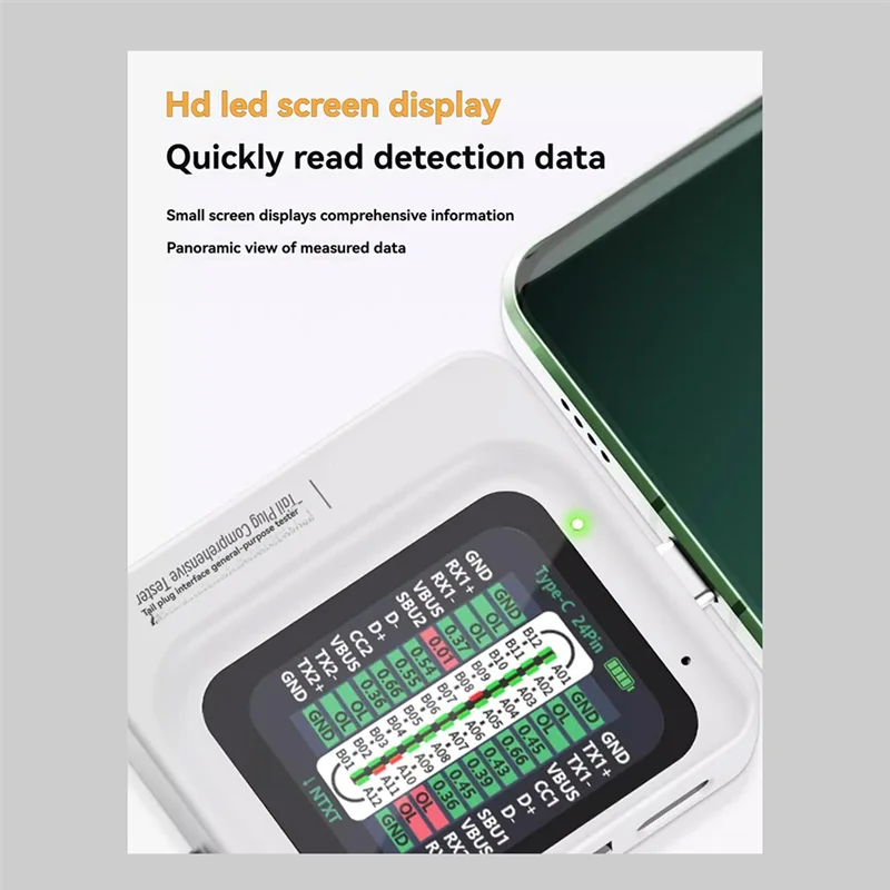 BNVN-TNS360 Mobile Phone Tail Plug Comprehensive Detector 30V~5A Automatic Scanning Detection 3-In-1 For IOS TEYE-C