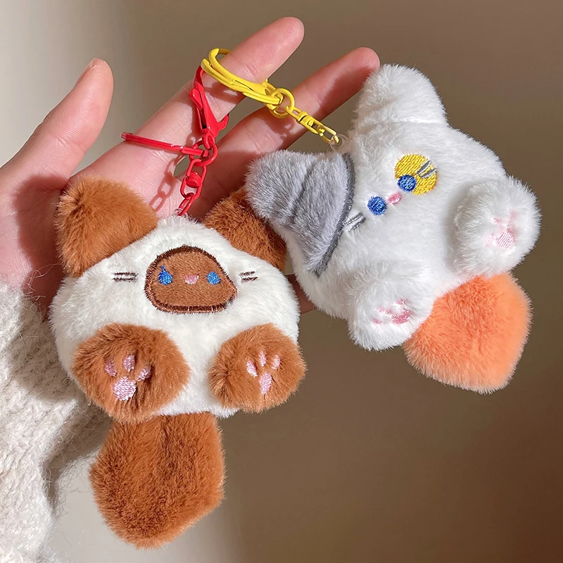 Nuevo lindo muñeco de gato de peluche colgante chica mochila muñeca colgante pareja bolso llavero regalo decorativo