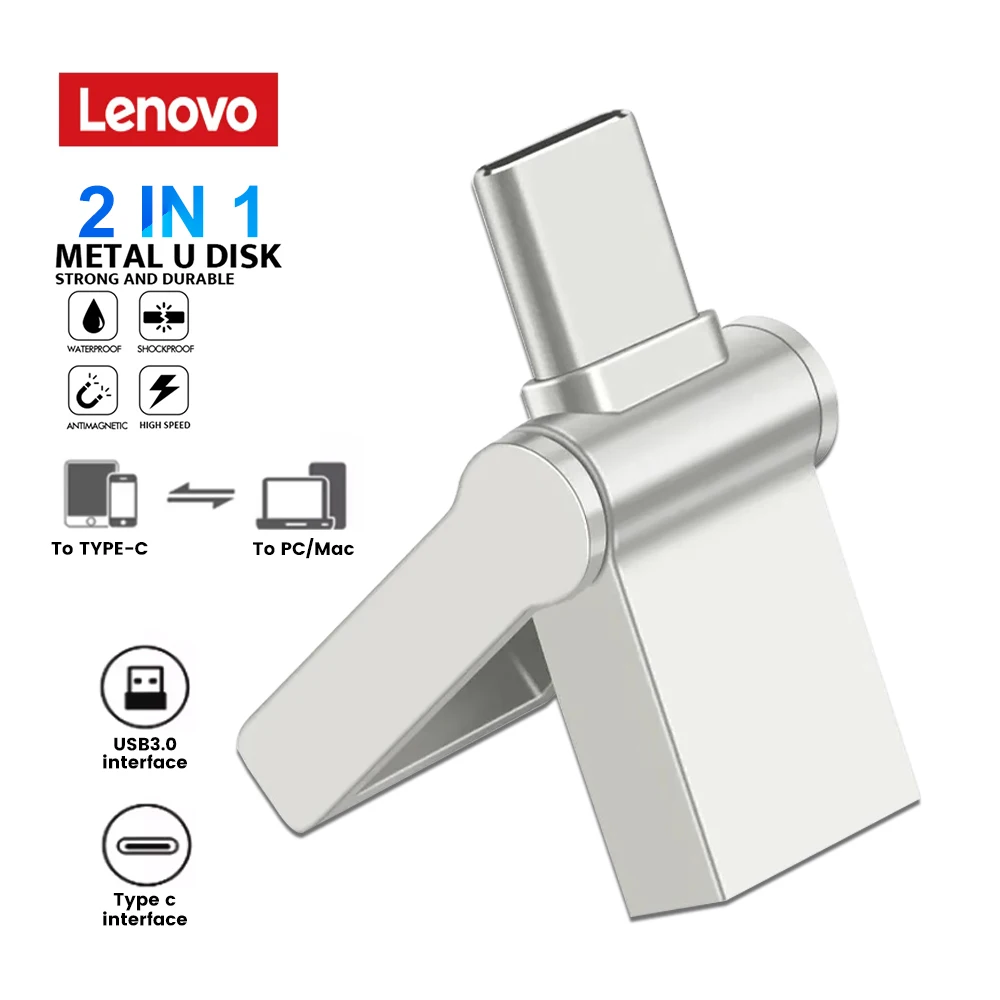 New Mini USB 3.0 Pendrive OTG 2TB High Speed Transfer U Disk Type C Interface Memoria USB Stick 128GB For Lenovo USB Flash Drive