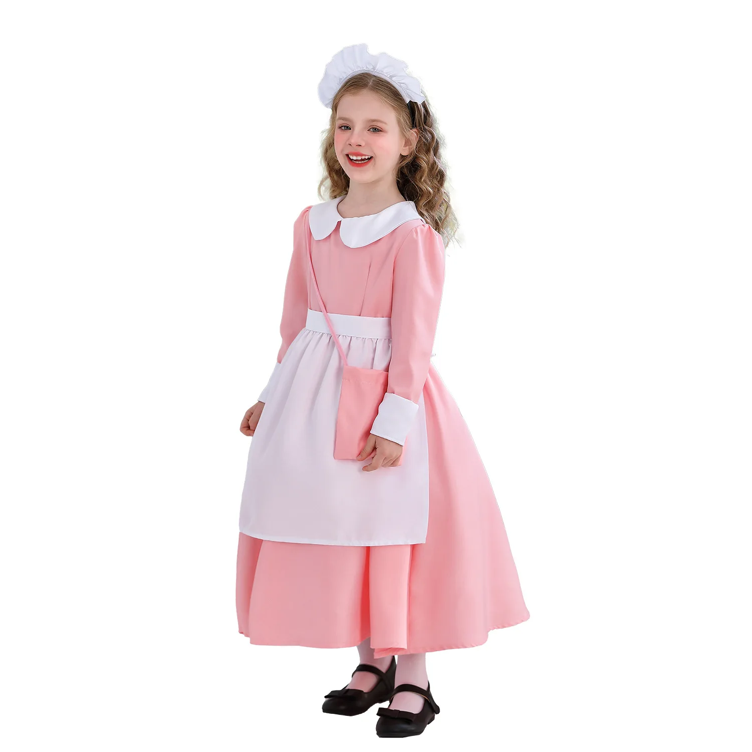 زي الممرضة الوردي للأطفال في الهالوين زي الطبيب والممرضة للفتيات فستان أداء الخادمة #5