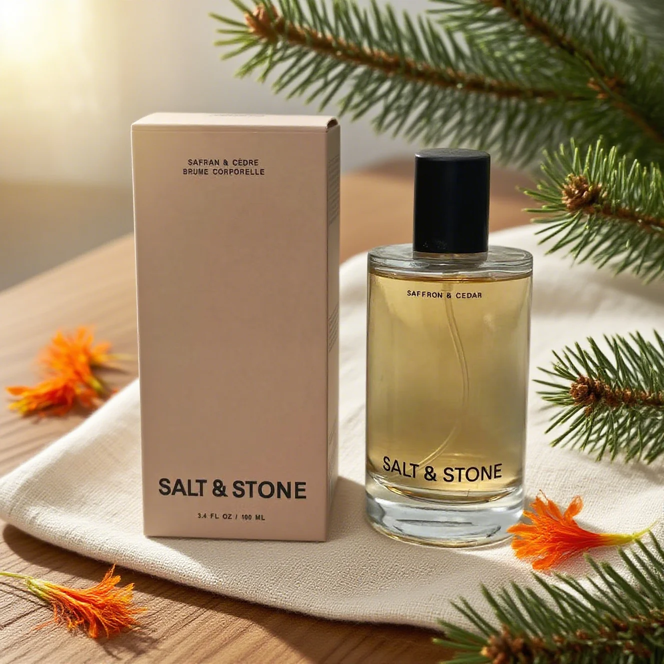 Nebbia di profumo di sale e pietre |   Fragranza per corpo e capelli da 100 ml / 3,4 fl oz per donne e uomini |   Profumo unisex di lunga durata, set regalo