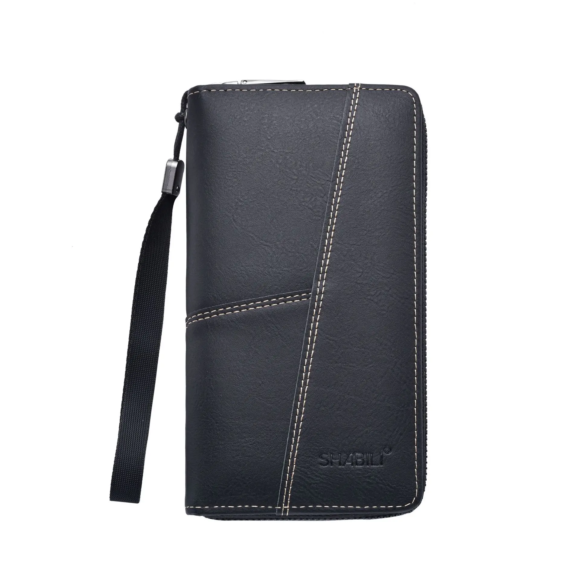 Men Leather Wallets Long Design Causal Purses Male Zipper Wallet Coin Card Holders Slim Money Bag High Capacity Credit Case