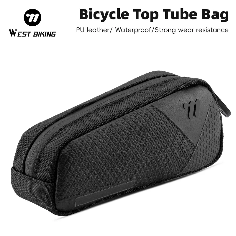 AliExpress West Biking WEST BIKING 0.6L Mini Bicycle Top Tube Bag PU Leather Waterproof Bike Frame Storage Bag Road MTB Bike Compact Cycling Tool Pouch
