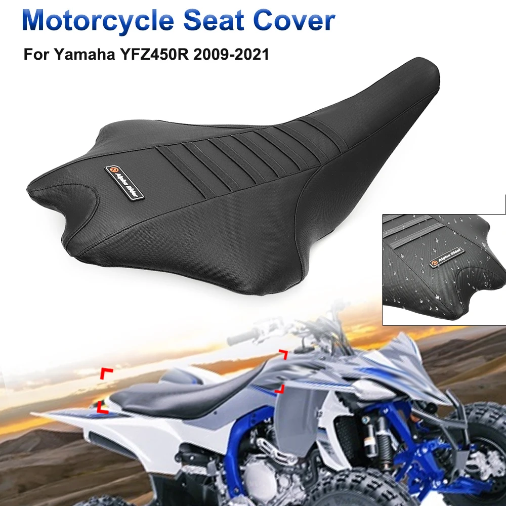 Für Yamaha YFZ 450R 2009–2021 gerippter Gummi-Sitzbezug, Motorrad, wasserdicht, weicher Sitzbezug, rutschfest, mit Kornmuster