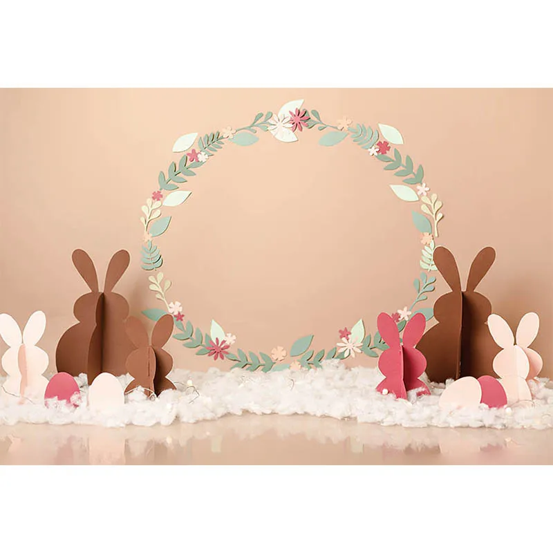 Avezano Background Photography Wreath Rabbit Bunny Easter Newborn Portrait Birthday Party Decor Backdrop Photo Studio Photocall