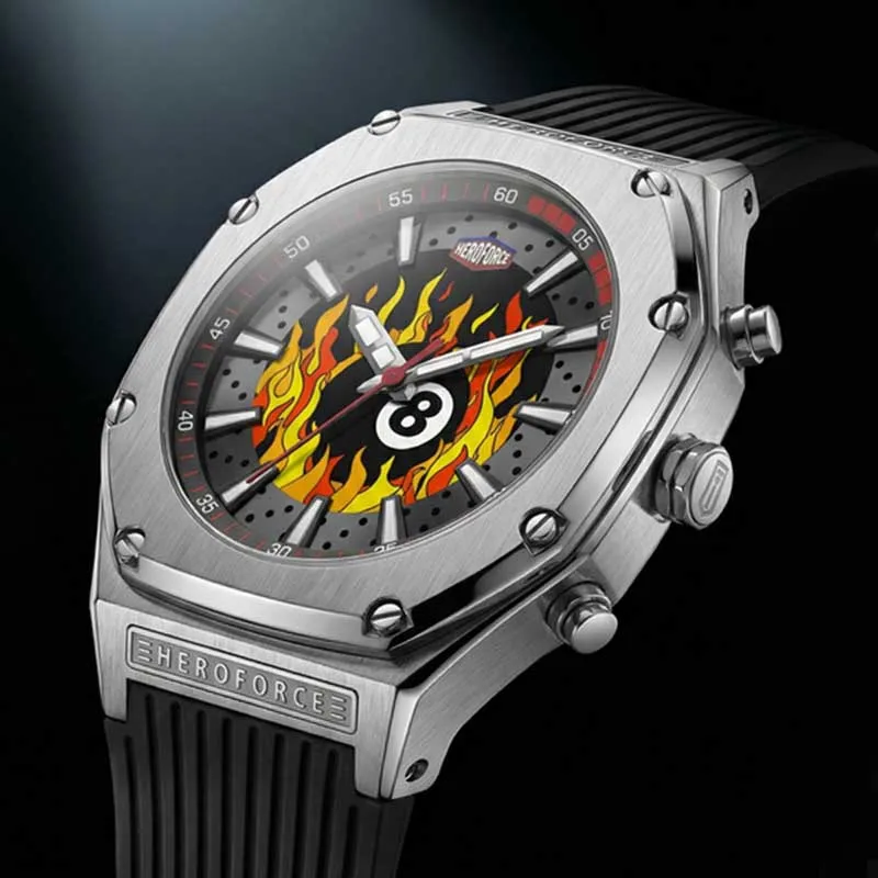 

HEROFORCE NEW High Quality Luxury Men's Watch Waterproof Luminous Flame No. 8 Men's Quartz Watch Outdoor Fashion Men's Watches