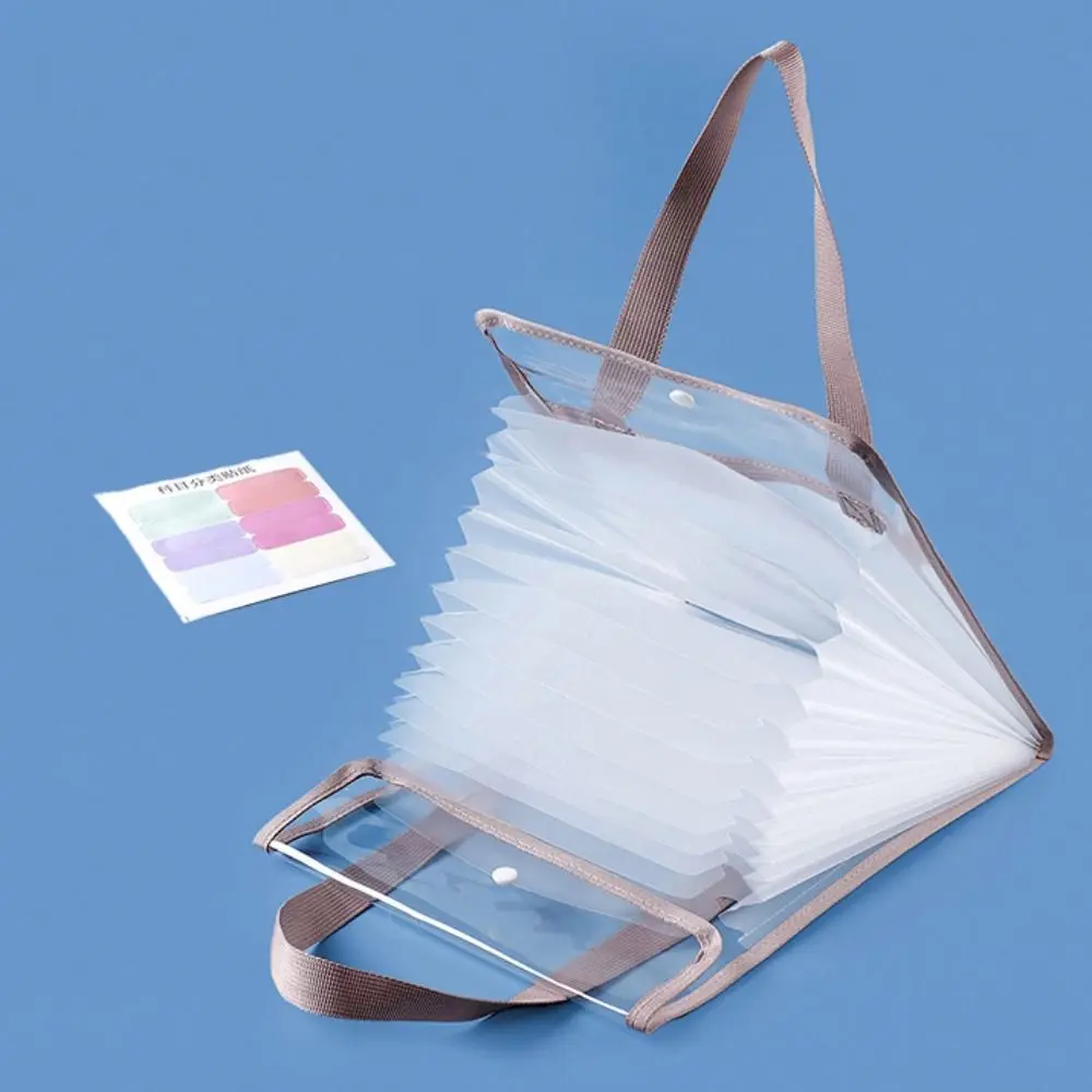 

Portable 13 Pocket File Folders Large Capacity Multi-Layer A4 Expanding Organ Bag Document Storage Simple Paper Organizer