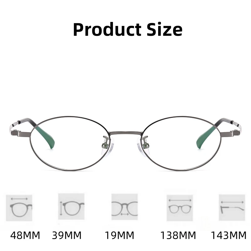 FIRADA Occhiali Comfort Moda Retro Lusso Occhiali ovali di piccole dimensioni 2025 Montatura per occhiali da vista ottica per le donne 2454-C