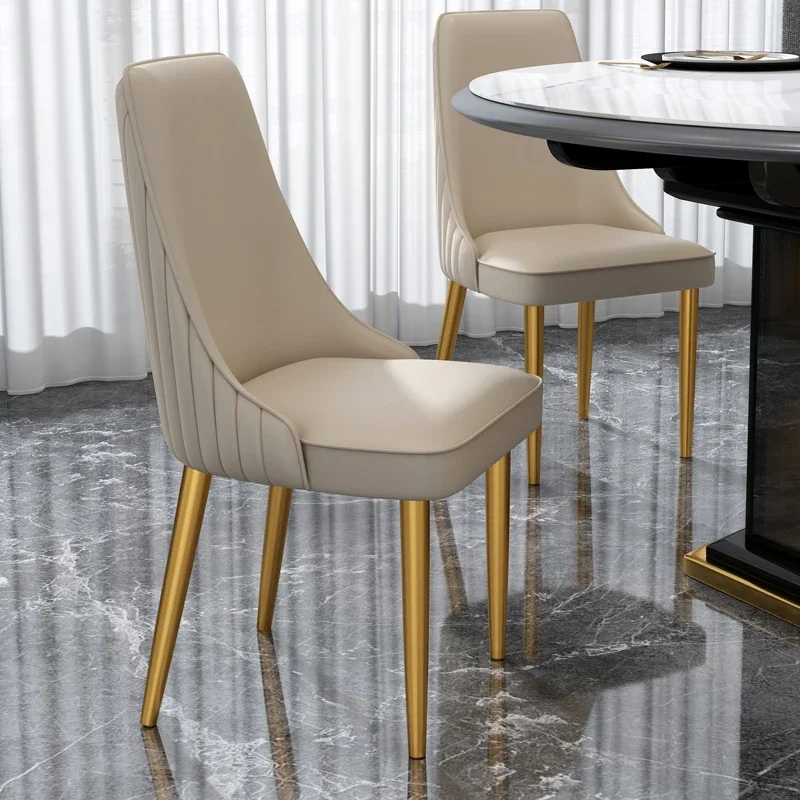 

Waterproof Comfy Dining Chairs Modren Metal Legs Cushion Luxury Chair Designe For Bedroom Meuble Salon Italian Style Furniture