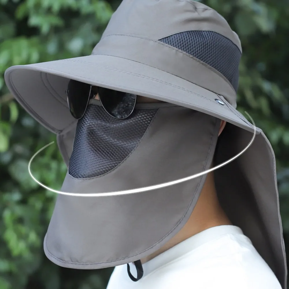قبعة شمس عصرية للحماية من 360 درجة، حماية من الأشعة فوق البنفسجية، قبعة شاطئ بحافة واسعة قابلة للتعديل وقابلة للتنفس، واقي من الشمس وقبعة تظليل للخريف #3