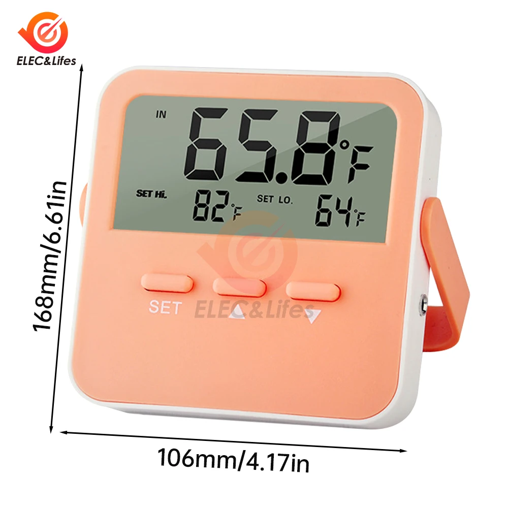 Mini termômetro digital LCD usado para temperatura do freezer do tanque de peixes - 50-70 ℃   sensor de temperatura interno e externo para geladeira
