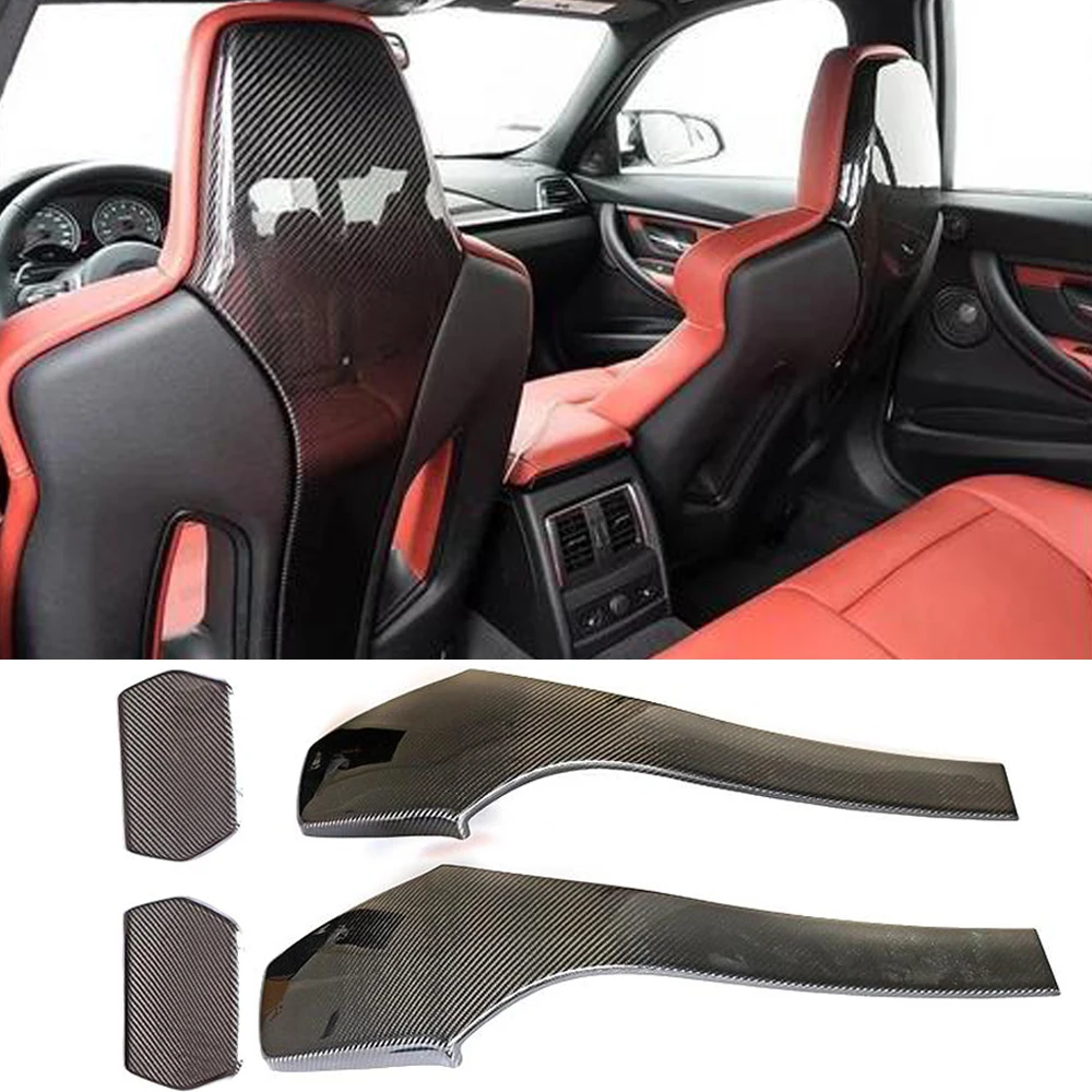 Dry Carbon Fiber Car Interior Seat Back Covers Trims for BMW F80 M3 F82 F83 M4 F87 M2 M2C 2014 - 2019