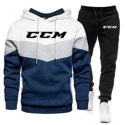 Fashion Brand Men Hooded Sweatshirt Tracksuit Set 2023 Autumn Winter Hoodies+Pants Suit CCM Casual Sportswear Sets Male