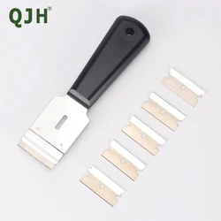 QJH 1pcs Leather Skin Cutting Craft Knife Tool DIY 5pcs Incision Replaceable Sharp Blade Steel Skiving Trimming Knife with Blade