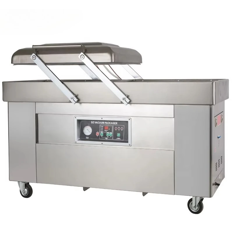 DZ(Q)-600/2SB Stand Type Vacuum Packaging Machine Double Chamber Packer with Four Sealing Bars and Customized