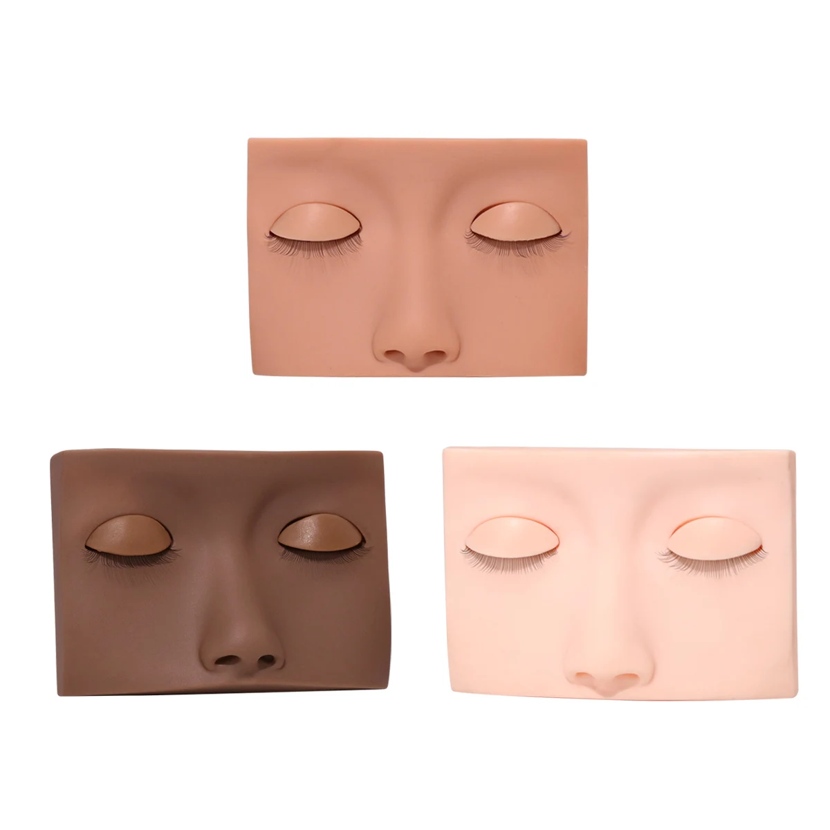 Eyelash Extension Training Kit for Beginners Practice Model Head Mannequin Eye Pads Tweezers Brushes Makeup Set Practice Eyelash