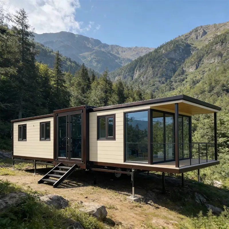 Cheap Expandable Container House 20ft 40ft Flat Pack Mobile Home Soundproof Container House Steel Frame Prefab Modular Cabin