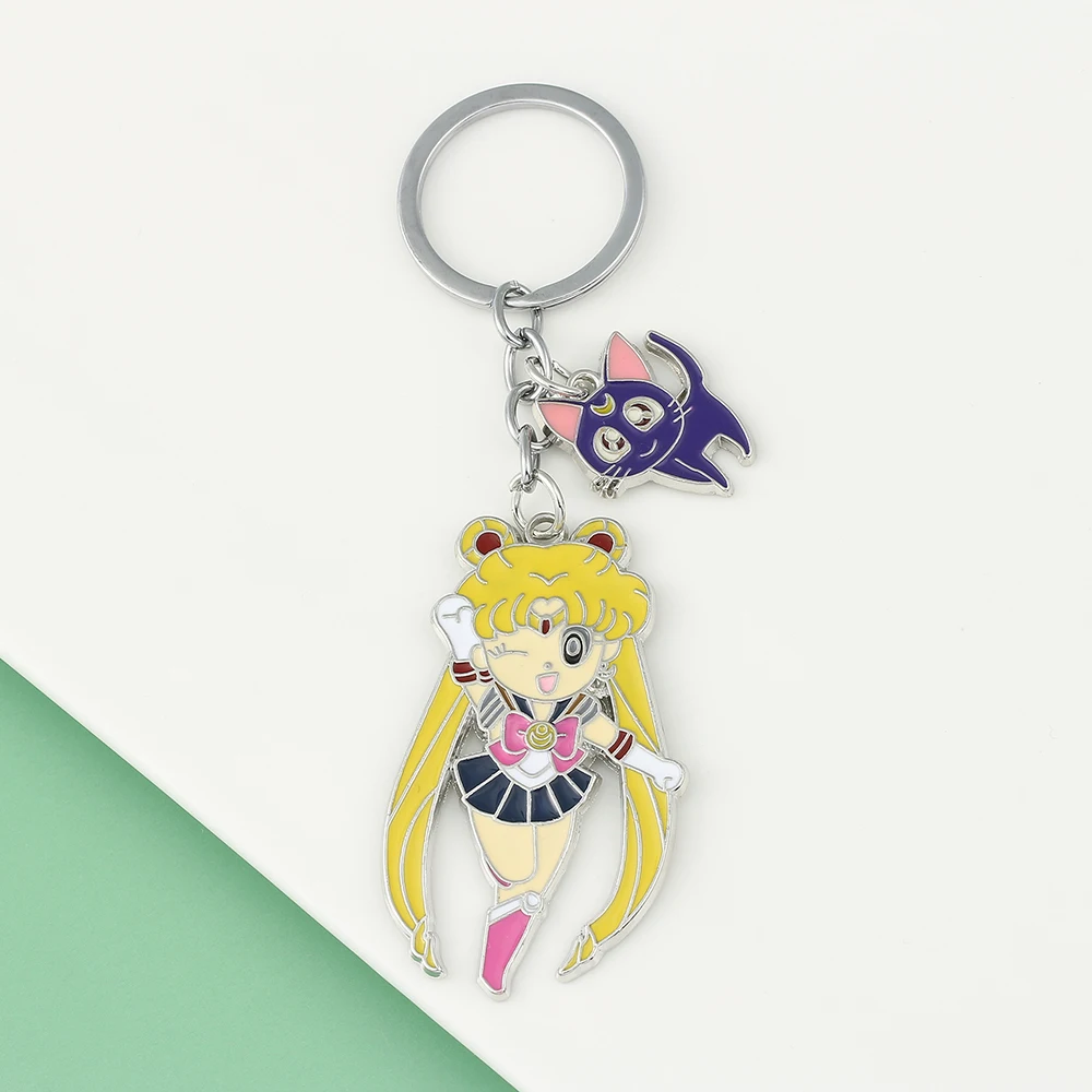 Sailor Moon Cosplay Pendant Keychain Cartoon Anime Peripherals Keyring for Women Backpack Ornament Gifts view 4