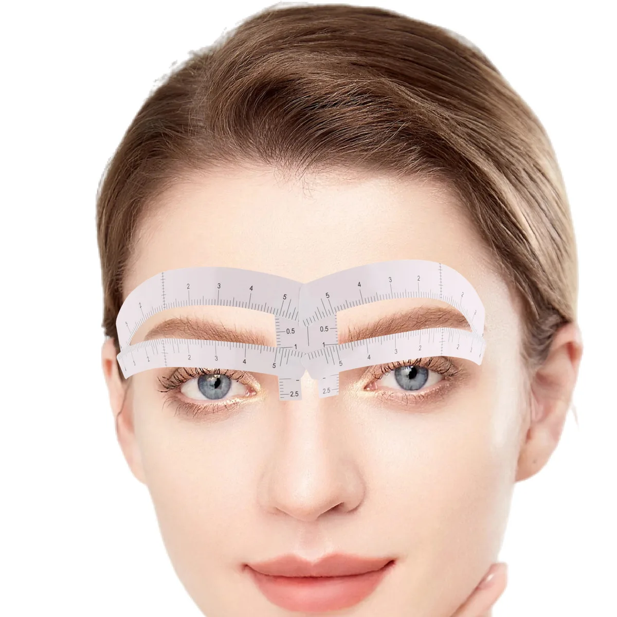 10Pcs eyebrow tattoo makeup auxiliary sticker eyebrow template  sticker with scale removable eyebrow sticker