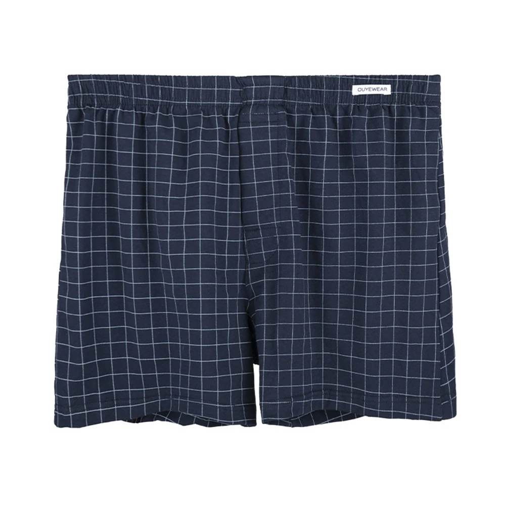 

Men Underwear Boxers Plaid Sleep Bottoms Large Size Underpants Soft Short Arrow Pants Loose Breathable Trunks Sport Swimwear New
