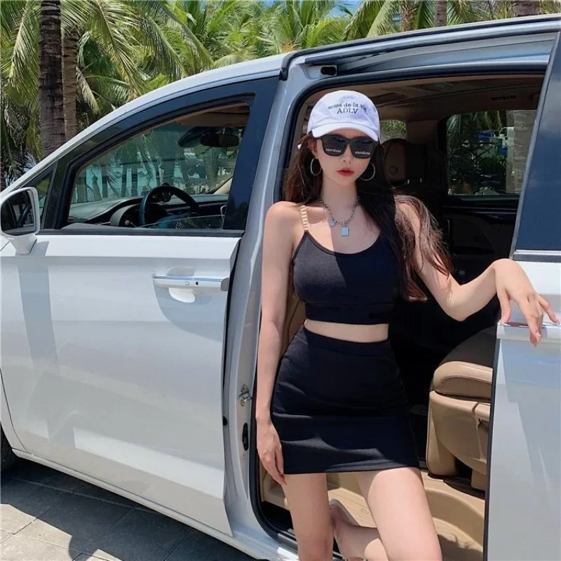 Roupas femininas curtas mini festival a nova função de correspondência y2k roupas completas coreia verão 2025 conjunto de duas peças de saia feminina