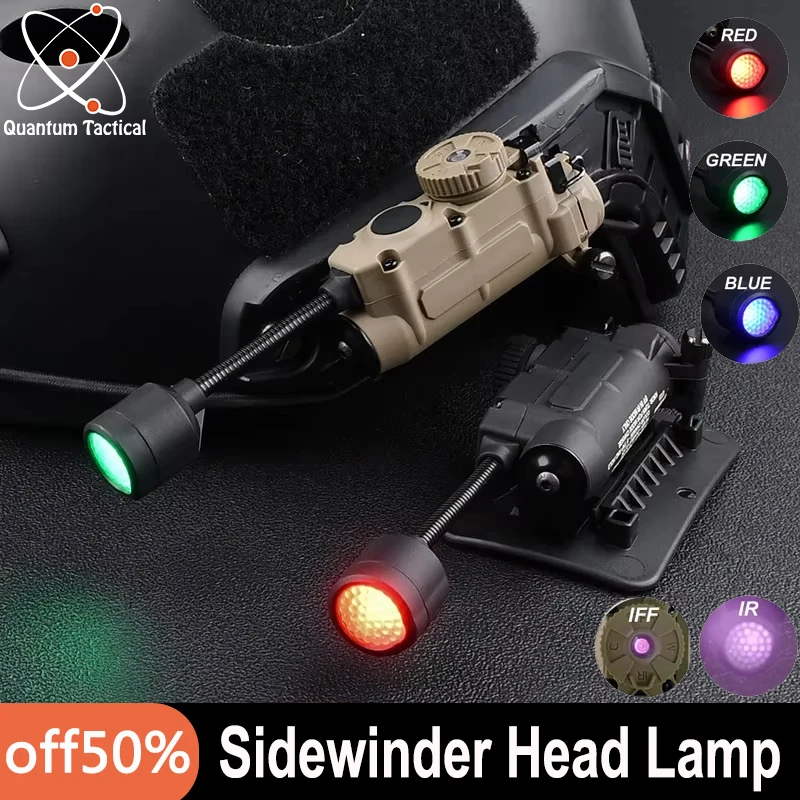 

Sidewinder Head Lamp Tactical Helmet Strobe Light Red Green Blue White IR Light LED Strobe IFF Outdoor Hunting Auxiliary Lightin