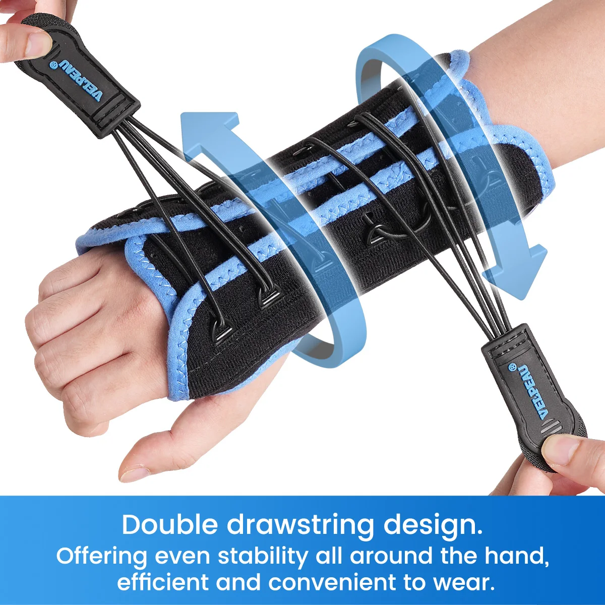 VELPEAU Wrist Brace Splint for Carpal Tunnel Syndrome and Arthritis Relief Hand Support Immobilizer with Cushioned & Metal Plate