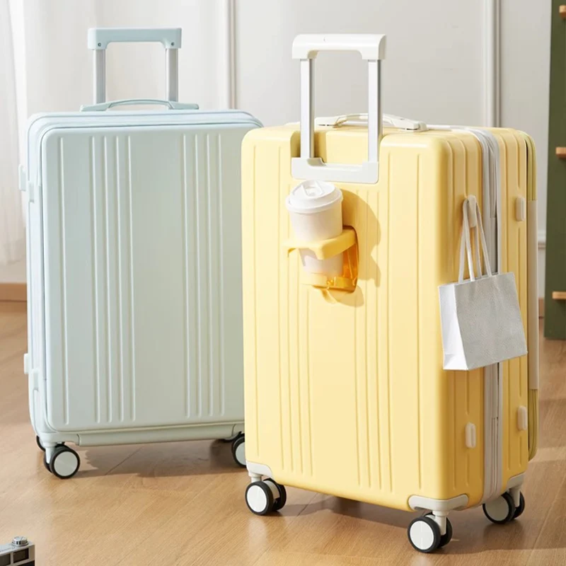 

Чемодан с передним открытием, 26 дюймов, большой вместительный женский прочный чемодан на колесиках с USB-подстаканником, чехол с паролем, 20 дюймов, ручная кладь