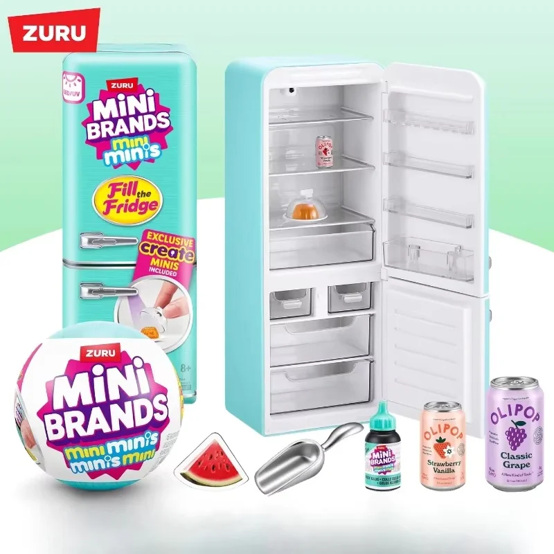 

Zuru Mini Fridge Surprise Ball Mini Brands Miniature Figure Delicious Food Mystery Blind Box Toy Collectible Ornaments Kids Gift