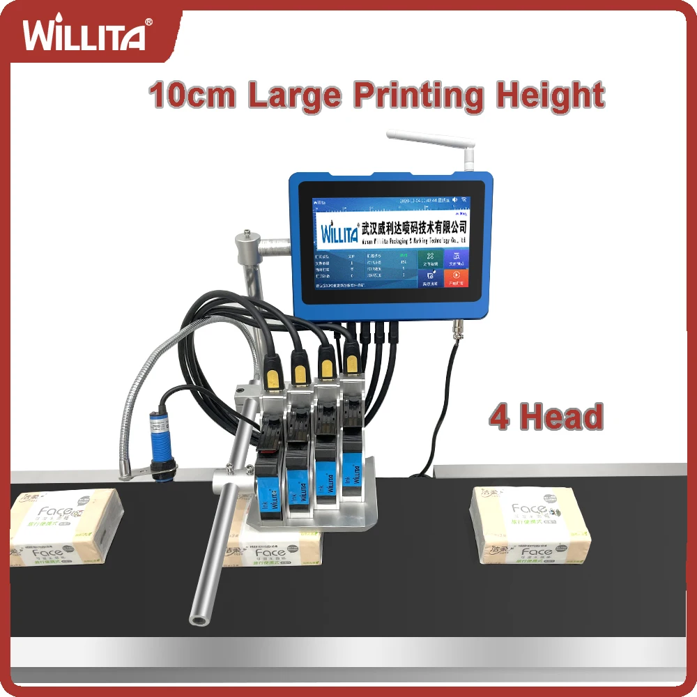 

Willita 10cm Large Character Online Inkjet Printer TIJ Automatic Coding Machine For Production Line Logo QR Code Date Printing