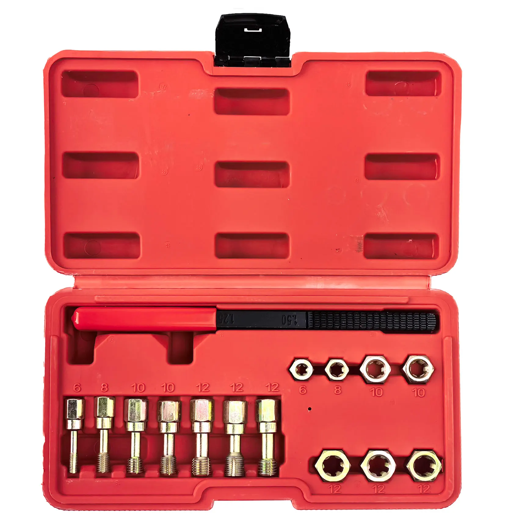 15 Piece Metric Thread Chaser Set Master Thread Rethreading Kit Universal M6 M8 M10 M12 Sizes Thread Restorer with Case