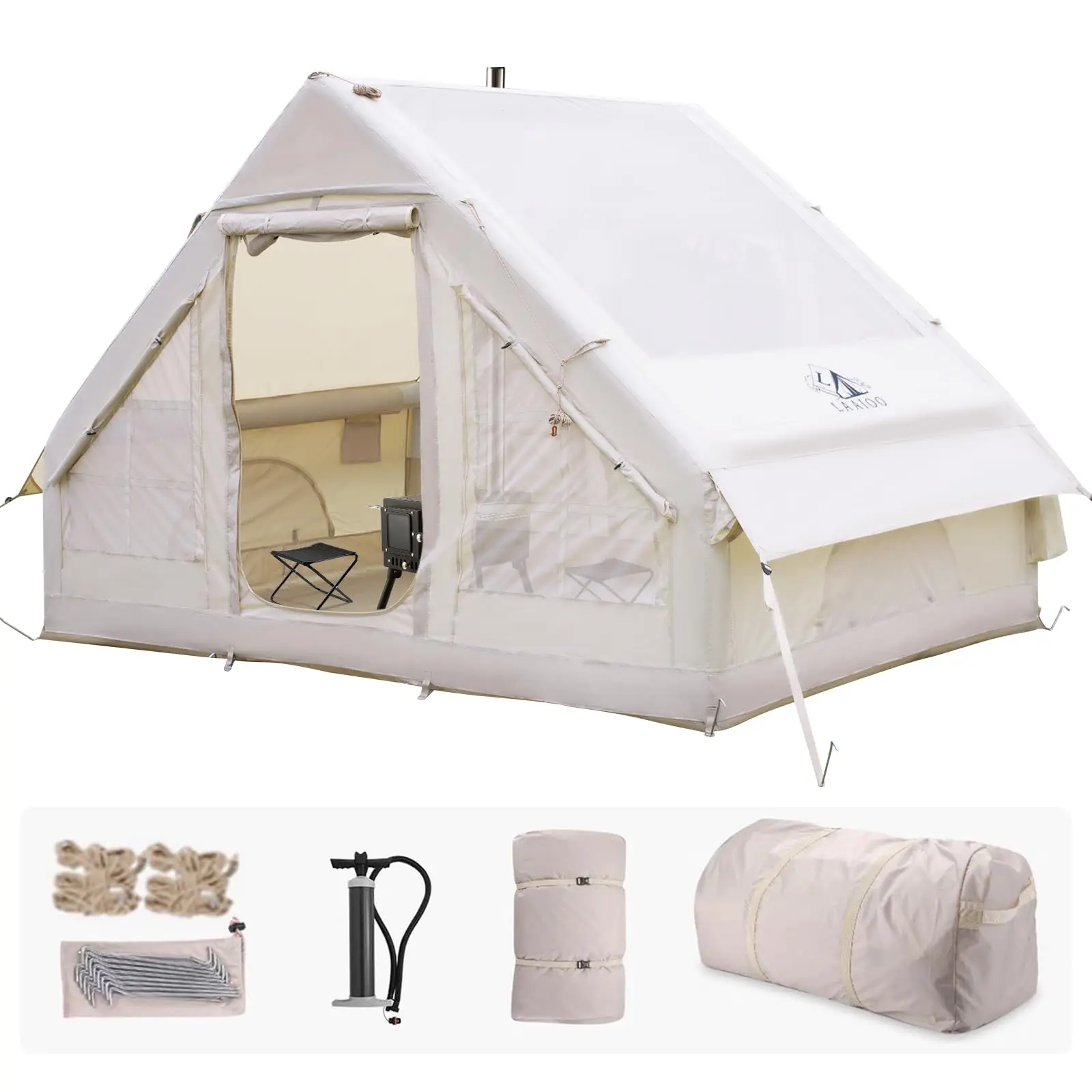 Tente de camping familiale portable, grande cabine de luxe avec maille, tente de glamping à la mode, tente étanche, chaude, Oxford, 4 à 8 hypothèques