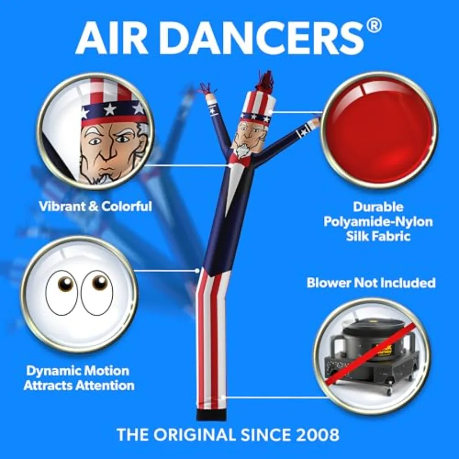 Tubo inflable para bailarines de aire, accesorio para hombre, 20 pies de alto, tubo de baile inflable ondulante extravagante para soplador de promoción de negocios
