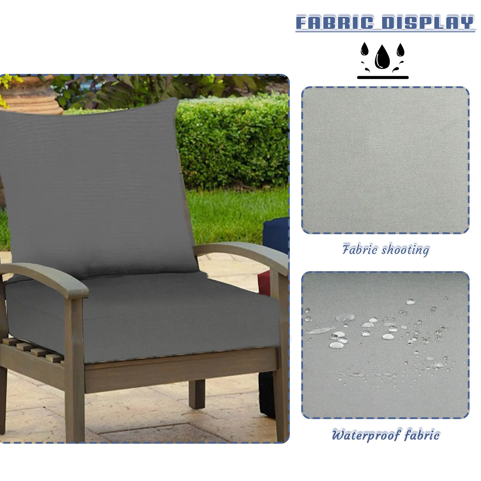 Custom Seat And Back Cushions Chair Sofa Bench Backrest Cushion  Set Chair Seat Pad Decor Garden Bay Window Pad Patio Cushion