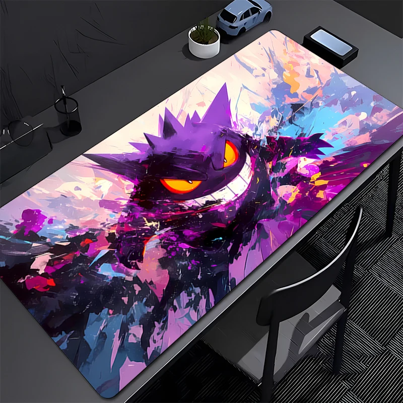 

High-Quality Mouse Pad P-Pokemon Gengar Large PC Computer Gaming Accessories Mousepad Extended Desk Mat Locking Edge Game Carpet