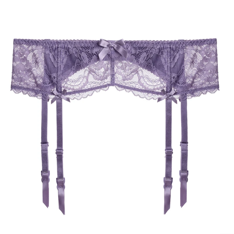 

Sexy Lace Suspender Garter Belt 3 Colors Purple Temptation Stockings Wedding Garters Belts