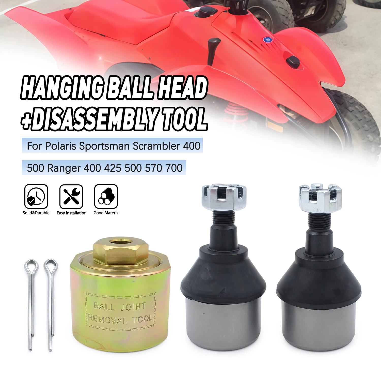 

Front Ball Joint Bracket Kit Removal Puller Tool For Polaris Sportsman Scrambler 400 425 500 570 700 Big Boos 250 300 ACE 325