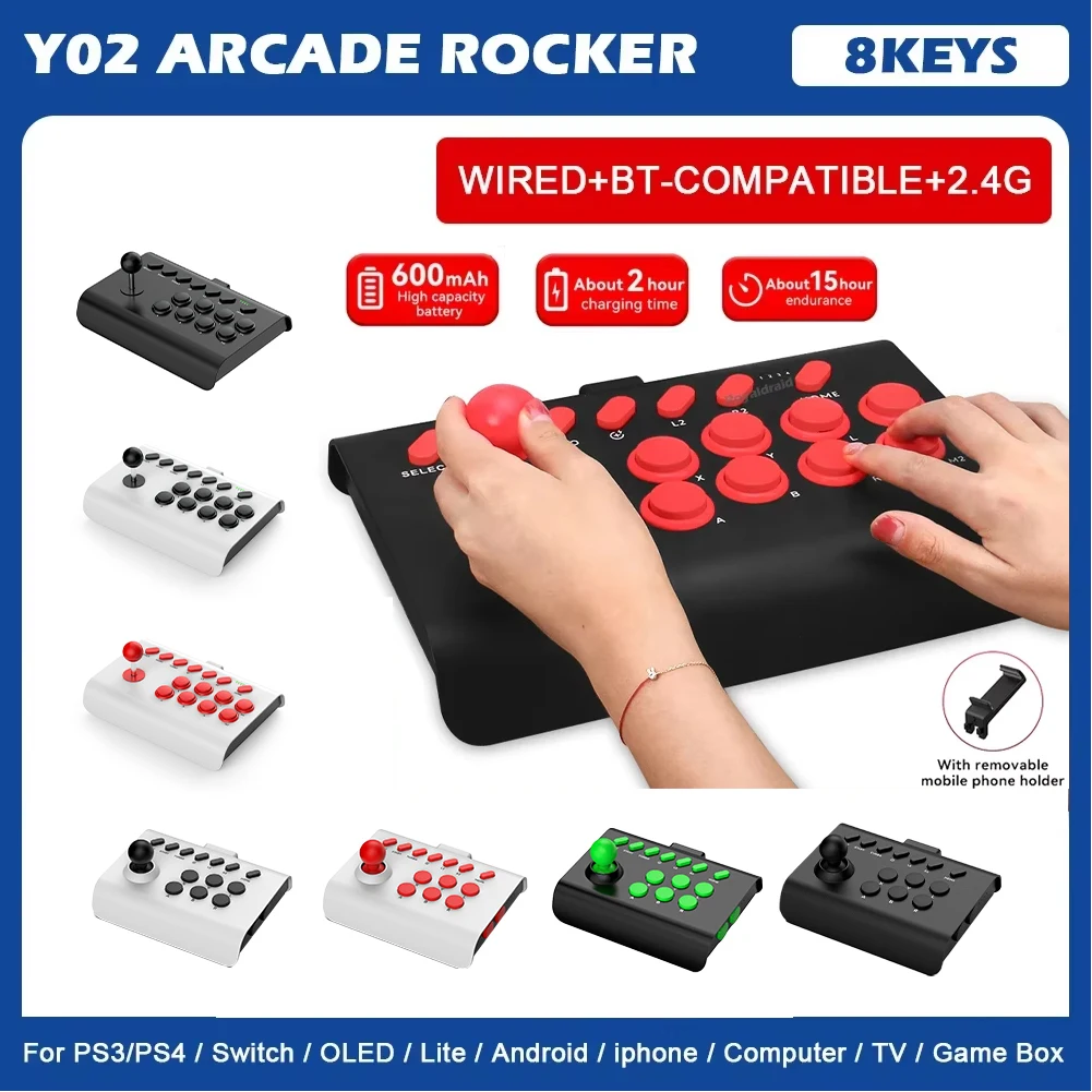 Para Switch/PS4/PS3/Xbox One/PC juego de lucha Joystick inalámbrico para juegos de PC Joystick Bluetooth Arcade Game Stick Joystick controlador