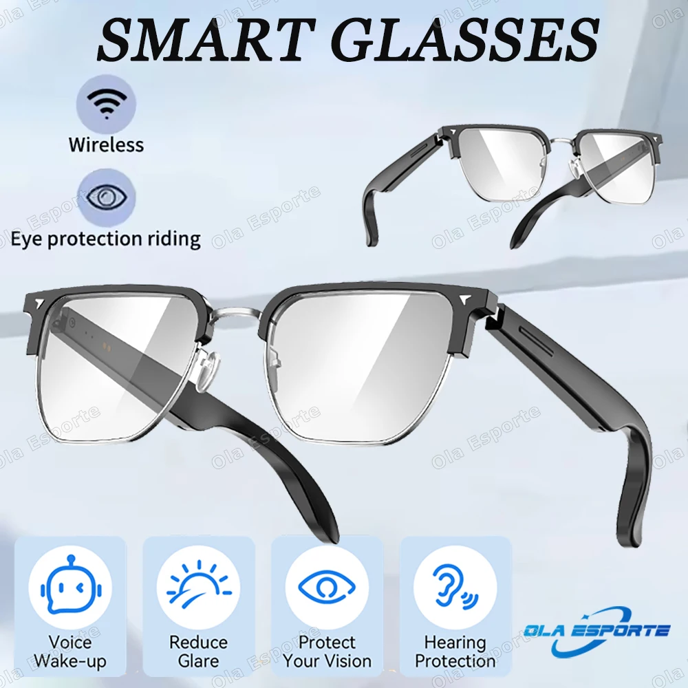

New Bluetooth Smart Glasses Technology Audio Call Remote Headset Music UV Polarized Sunglasses Sports Driving Earbuds Headphones