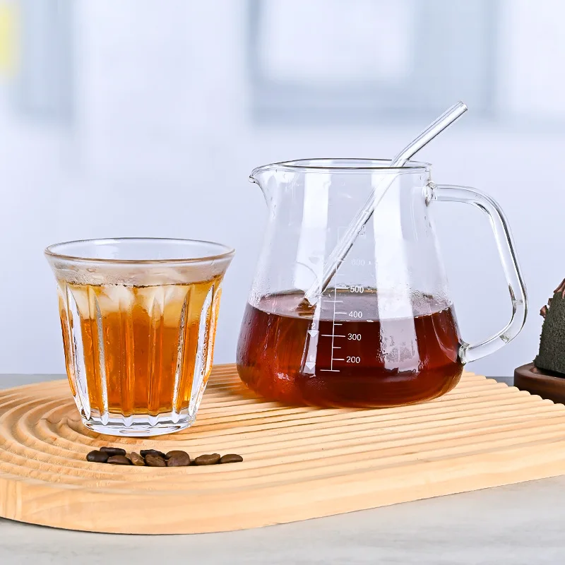 

Thickened heat-resistant glass hand-brewed coffee pot set, coffee drip filter
